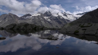 Aerial Stock Footage, Glacier, Mountain, Snow, Alp, Range